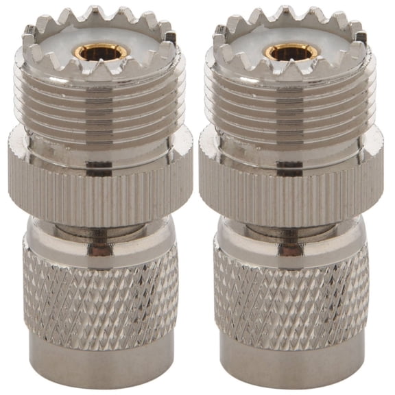 2X TNC Male to PL259 UHF Female Adapter Connector,Silver