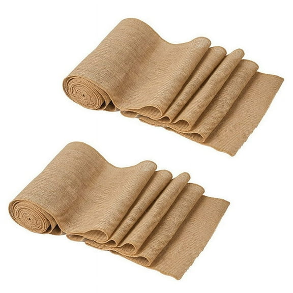 2X Table Runner 10 M X 30 cm Linen Fabric, Roll Decoration Wedding