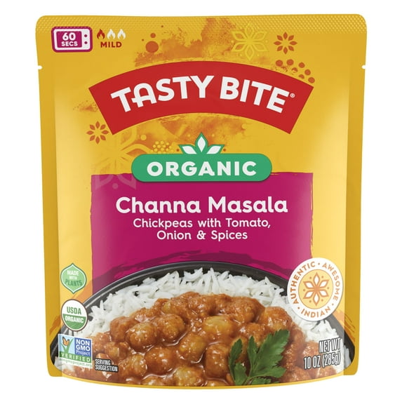 2X - Tasty Bite Organic Channa Masala, 10 Ounce, Ready To Eat, Microwavable Entree, Vegan & Gluten Free