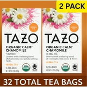 2X - Tazo Regenerative Organic Calm Chamomile Herbal Tea 16 Tea Bags (Pack of 2)
