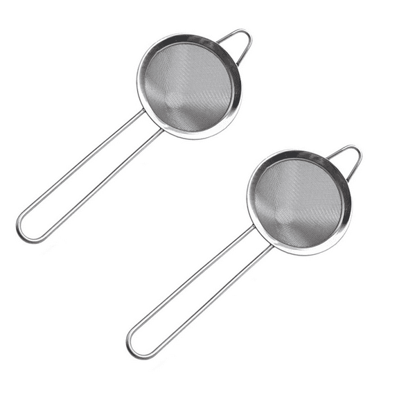 2X Tea Strainer, 3.3 Inch Fine Mesh Sieve Strainer Stainless Steel with Handle for Strain Drain and Rinse