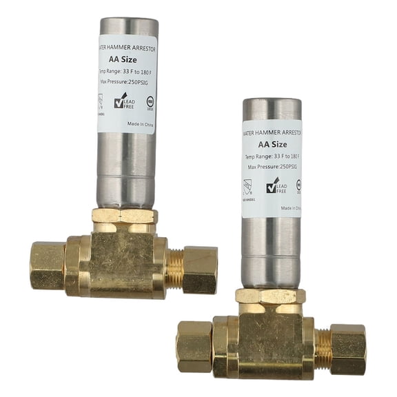 2X Tee Stainless Steel Water Hammer Arrestor 3/8" For Sink To Reduce Noise