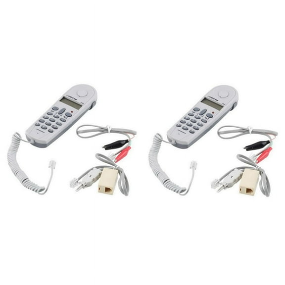 2X Telephone Phone Butt Test Tester Lineman Tool Network Cable Set Device C019 Check for Telephone Line Fault Grey White