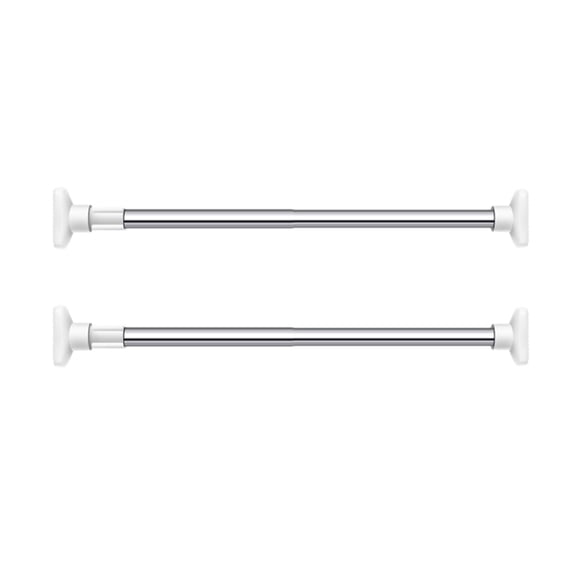 2X Telescopic Adjustable Rod Clothes Dryer Tension Rod Bathroom Rail Can Be Used for 27.56-39.37In Space,2 * Telescopic Rod,white