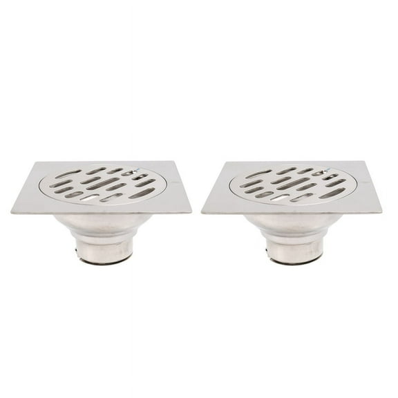 2X Thick Stainless Steel Anti-Odor Square Floor Drain Waste Drain Cover Hotel Bathroom Shower Drain 100X100mm