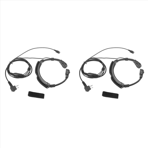 2X Throat Mic Miniphone Covert Acoustic Tube Earpiece Headset for Two Way Radio,2 X Throat Mic Miniphone Covert Acoustic Tube Earpiece Headset,Black