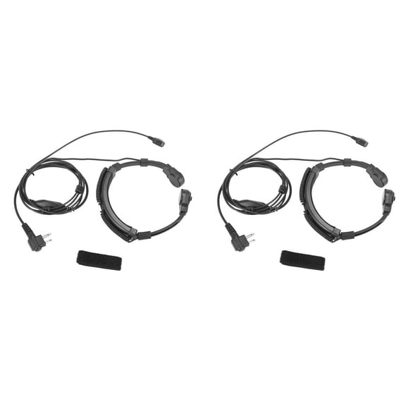 2X Throat Mic Miniphone Covert Acoustic Tube Earpiece Headset for Two Way Radio