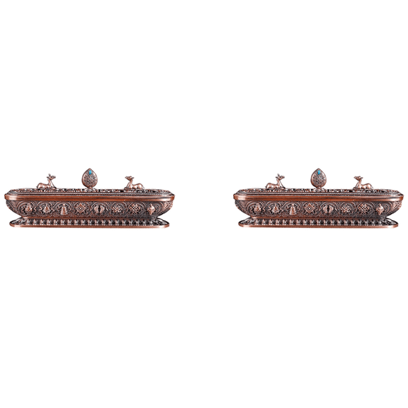 2X Tibet Incense Burner Antique Handmade Stick Holder Teahouse Home Office Decoration Crafts Ornaments 3