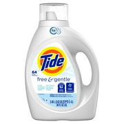 Tide Free & Gentle HE Liquid Laundry Detergent, 64 Loads - 84 oz- Pack of 2