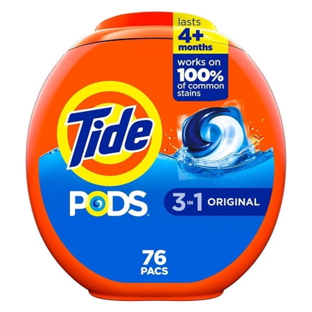 2X - Tide Original Pods HE Compatible Laundry Detergent Soap Pacs - 63oz/76ct