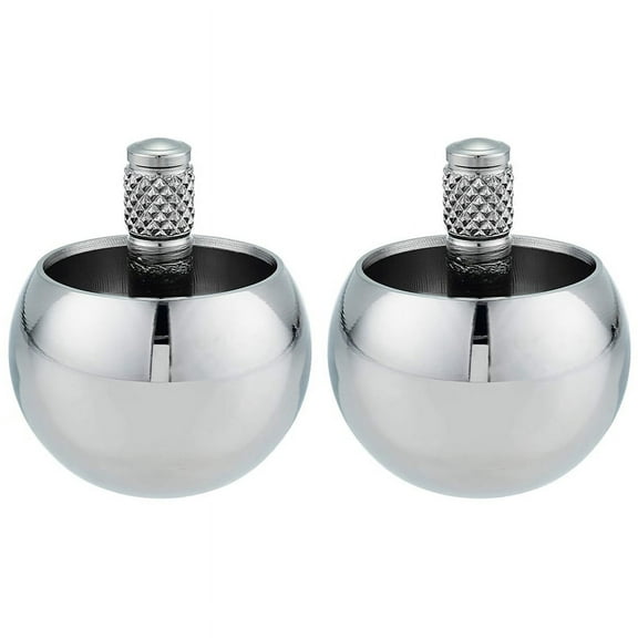 2X Tippe Top Metal Flip Over Top Stainless Steel Top Amazing Toy Gift, Silver,2 x Spinning Top,Silver