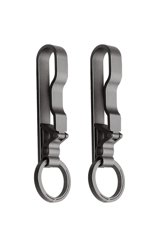 2X Titanium Belt Buckle Waist Clip Keychain Accessories Key Ring Holder Outdoor Portable Tools