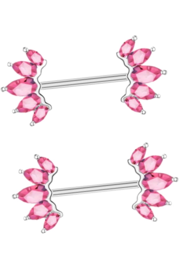 2X Titanium Industrial Barbell Earrings Elegant Straight Rod Piercing Bar for Party Wedding[t825]