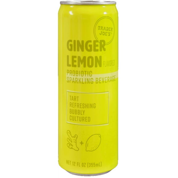Pack of 2 - TJs Ginger Lemon Probiotic Sparkling Beverage 12 Fl Oz