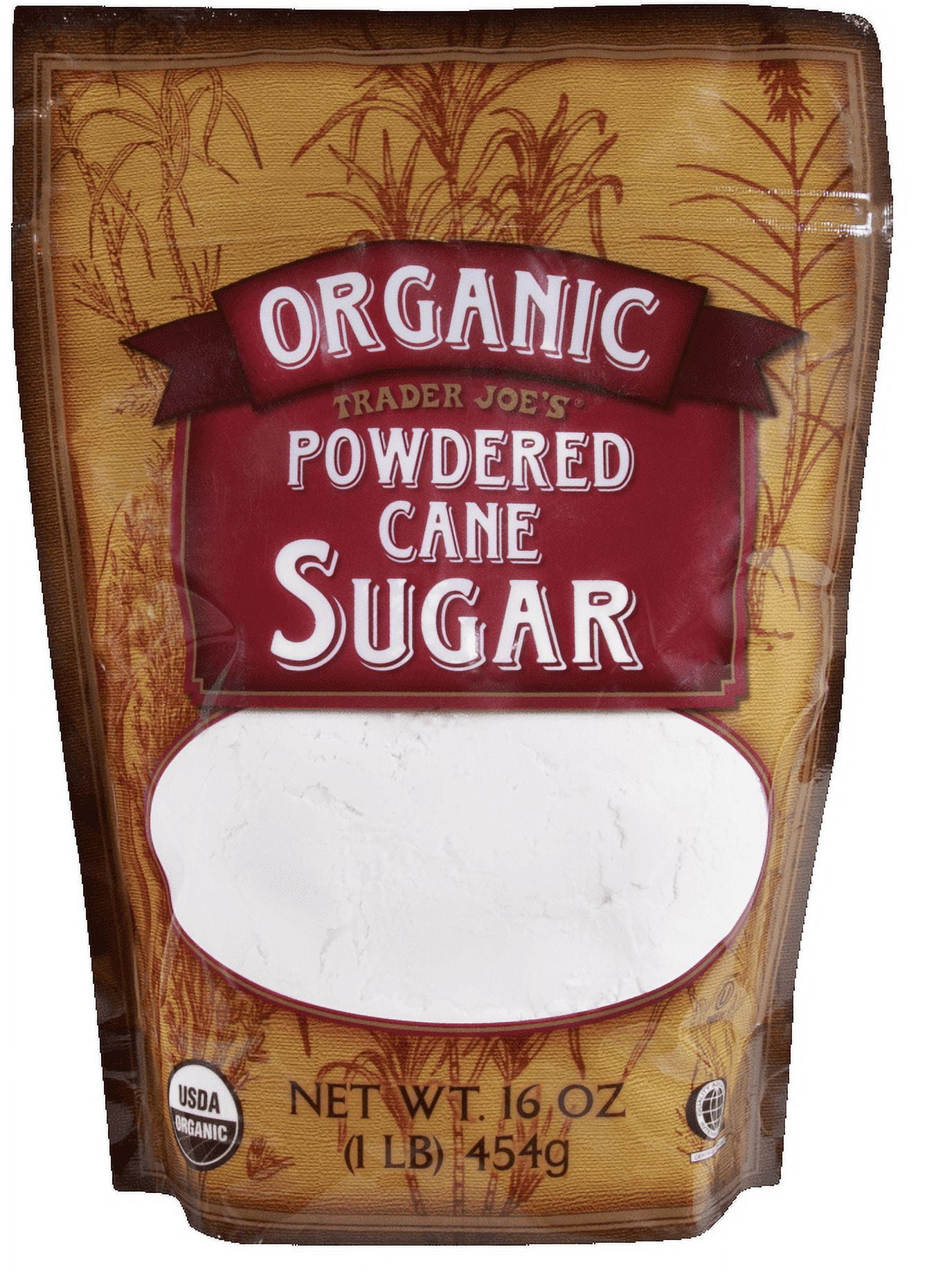 2X-Tjs Organic Powdered Cane Sugar-1 Lb