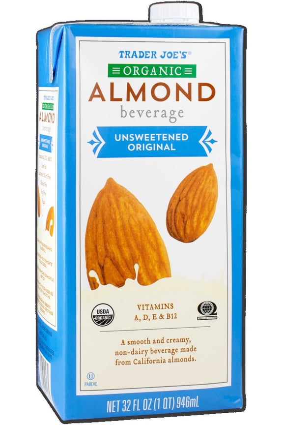 2X - Tjs Organic Unsweetened Almond Beverage 32 Fl Oz