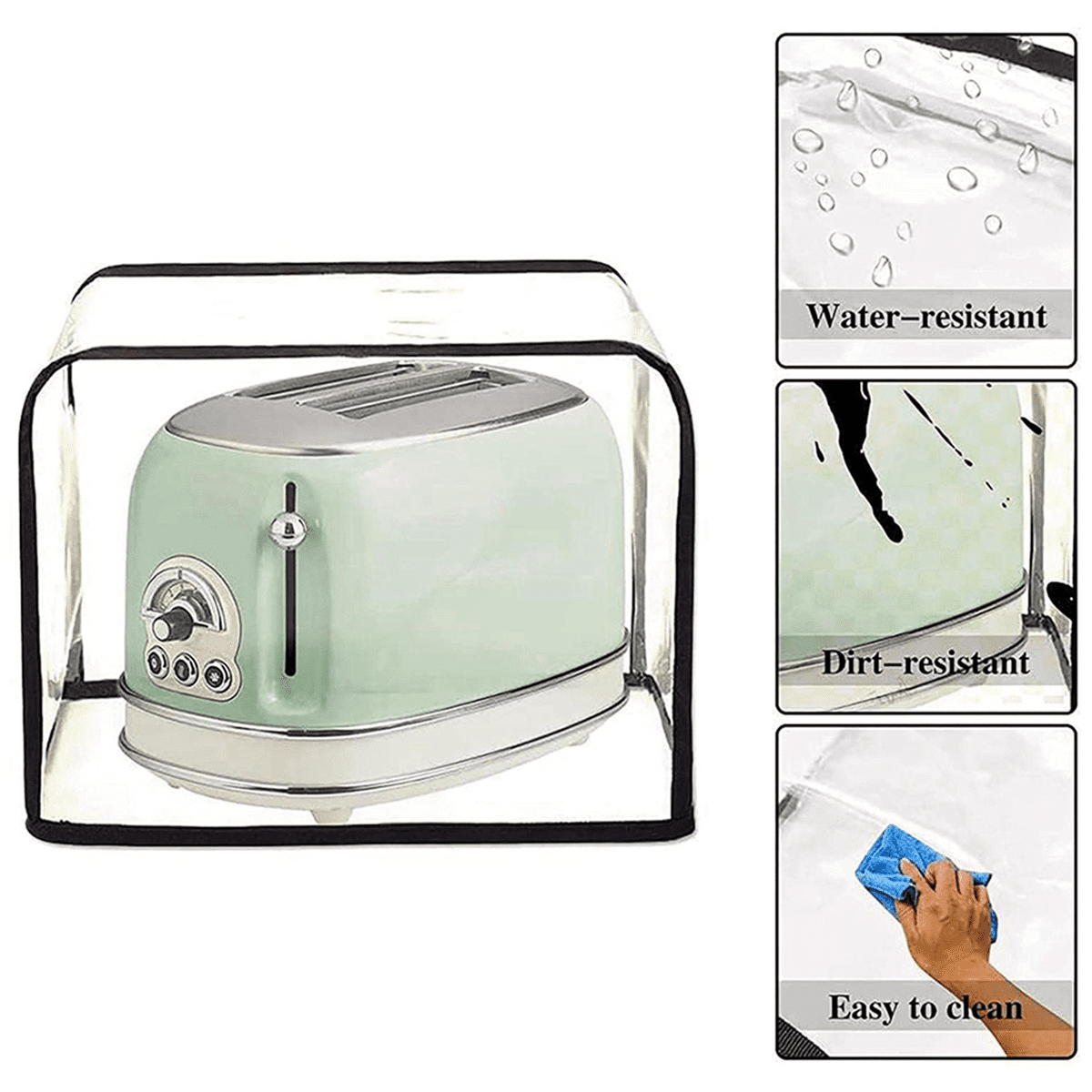 2X Toaster Oven Dust Cover Kitchen Appliance Cover Transparent ...