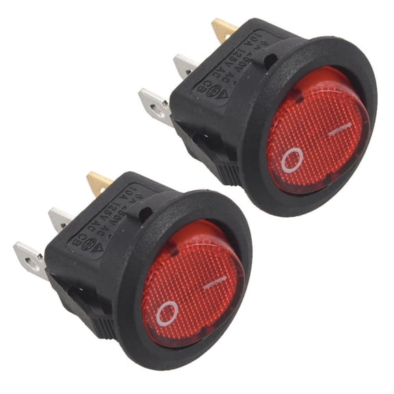 2X Toggle Switch Bipolar ON Red 3 Pin 20mm