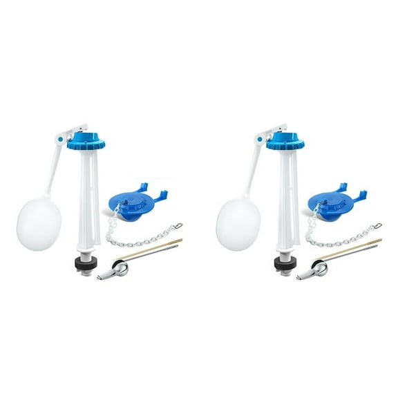 2X Toilet Tank Replacement Kit, Float Valve 2 Inch Flapper, Front Mount Flush Handle