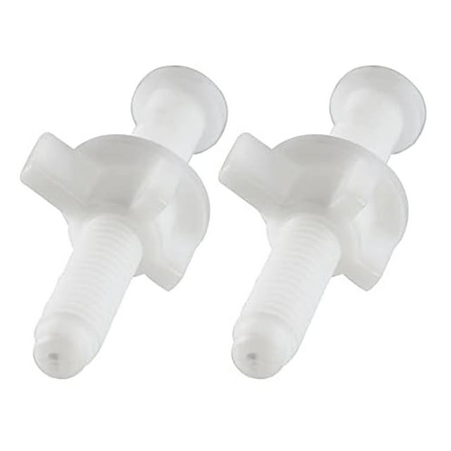 2X Toilet for Seat Hinge White Plastic Bolt Screw Nut Kit Replacement