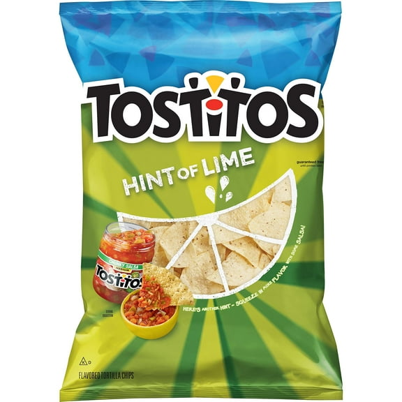 2X - Tostitos Tortilla Chips Hint Of Lime Bag, 11 Oz