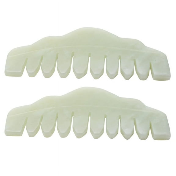 2X Traditional Nature Jade Comb Massage Spa Acupuncture Head Therapy Treatment on Head Gua Sha Board