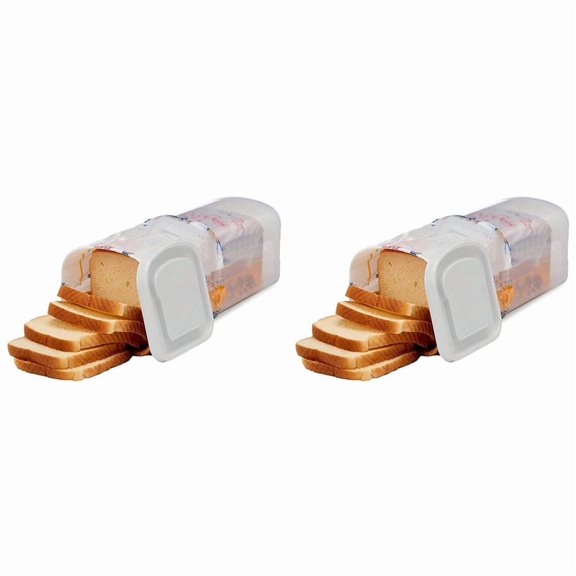 2X Transparent Bread Box Plastic -Keeping Toast Storage Holder with Lid Bread Crisper Bread Storage Container,A