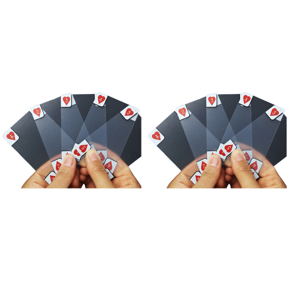2X Transparent Plastic Waterproof Poker Novelty Poker Index Playing Cards