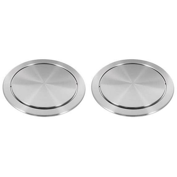 2X Trash Can Lid Simple Trash Grommet Embedded Countertop Round Cover Swing Flap Trash Bin Lid for Kitchen Bathroom