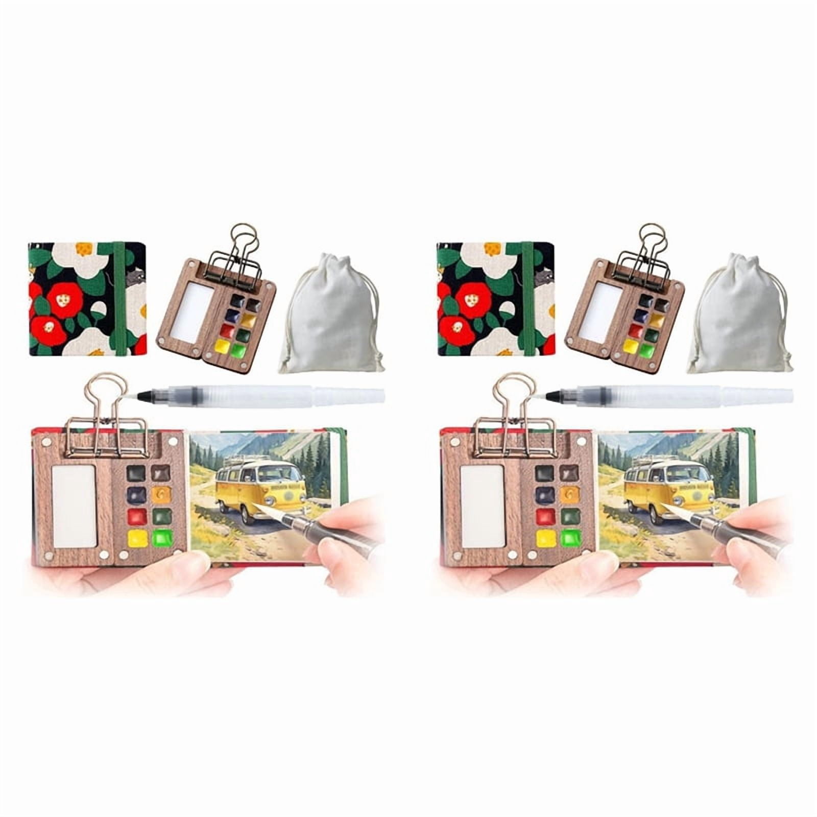 2X Travel Paint Palette, Mini Watercolor Paint Set, Portable Paint Palette for Travel, Watercolor Paint Palette