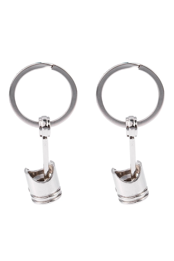 2X Trendy Car Engine Piston Keyring Chain Keychain Key Fob Silver,2 x Keychain,Silver