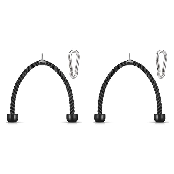 2X Tricep Pull Down Rope 36 Inches with Snap Hook, Fitness Attachment Cable Machine Pulldown Rope for Home Gym