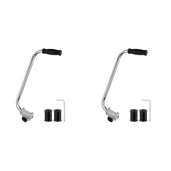 2X Trimmer Handle, Ergonomic Trimmer Handle, Handle Extension with Stand Clamp,Multifunctional Garden Lawn Mower Handle,2 x handle 2 x Hex wrench 4 x sleeve,Silver&Black