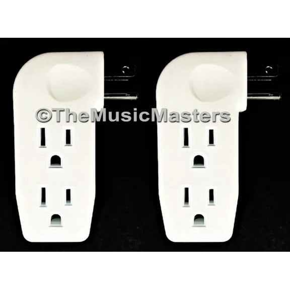 2X Triple 3 Outlet Grounded Ac Wall Plug Power Splitter 3-Way Electrical Adapter