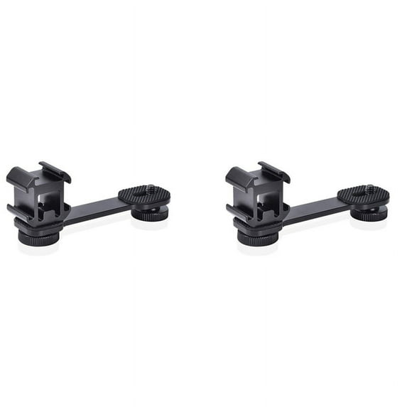 2X Triple Cold Shoe Mount Universal Extension Bracket Holder Adapter for LED Video Light DSLR Phone Gimbal Stabilizer