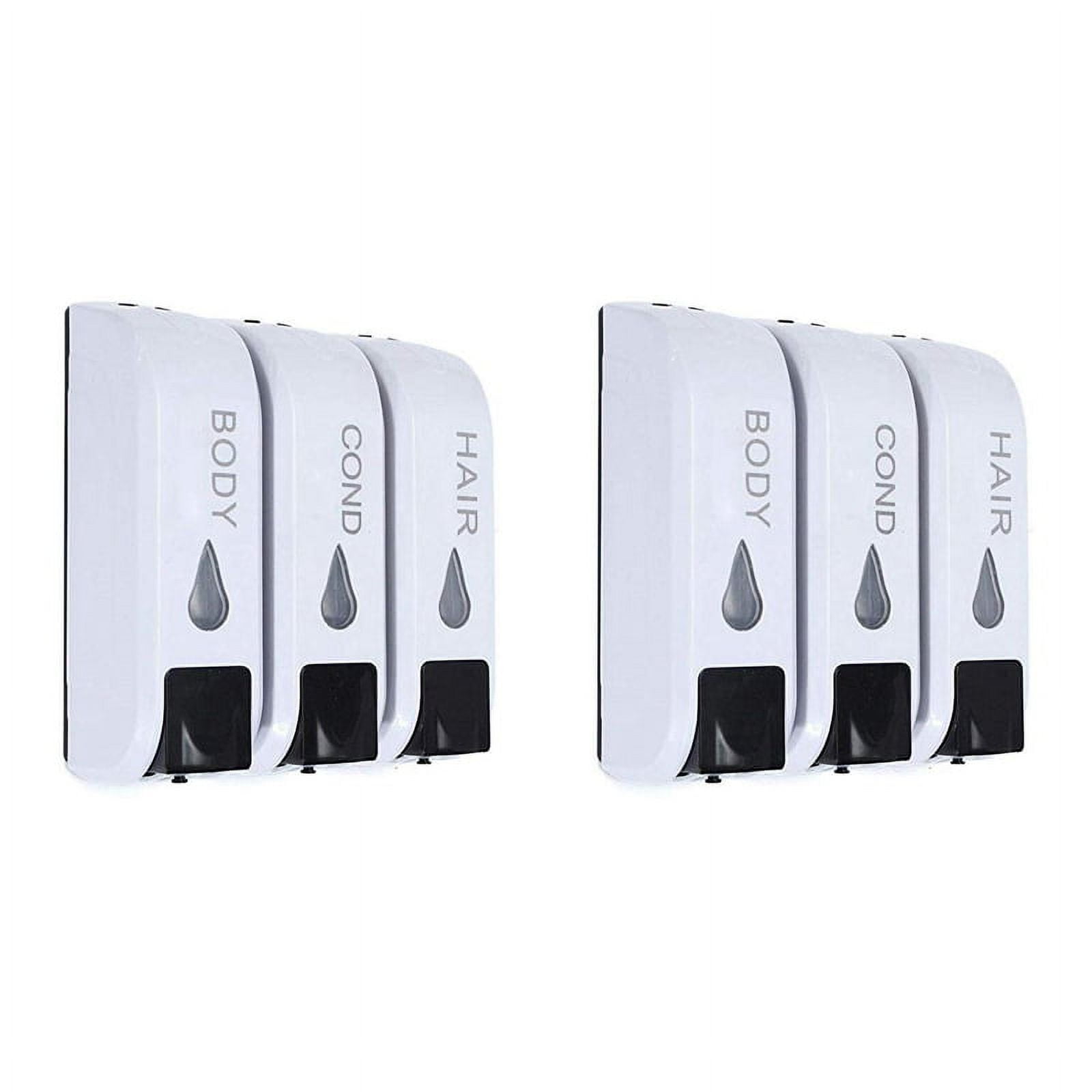 2X Triple Shower Soap Dispenser Wall Mounted Liquid Soap Shampoo Dispenser Washing Lotion for Bathroom