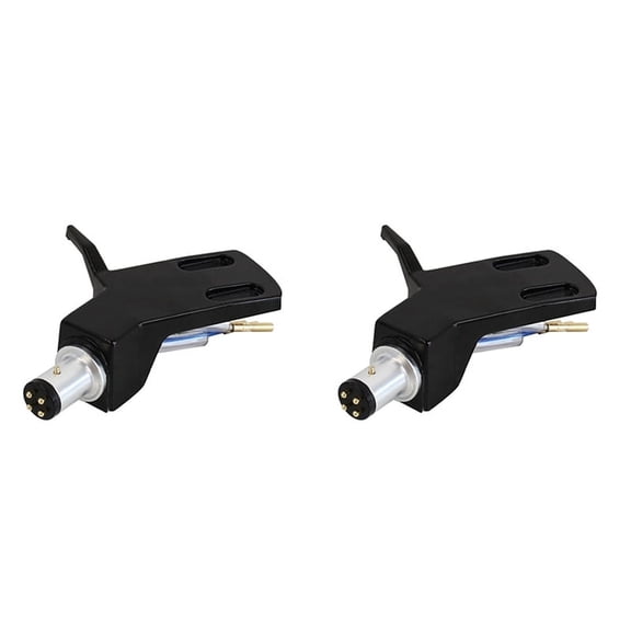 2X Turntable Headshell Aluminium Alloy Record Needle Replacement Phono Stylus Cartridges Rack Black