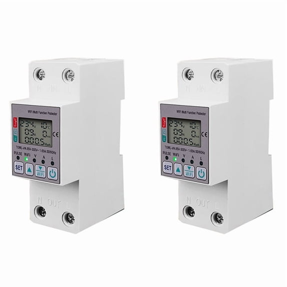 2X Tuya 63A 110V 220V WiFi Meter Kwh Metering Switch Timing Function with Voltage Current and Leakage Protection