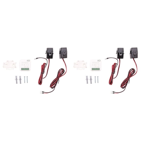 2X Tuya Smart Life WiFi Energy Meter 80A with CT Clamp KWh Power Consumption Monitor Electricity Statistics, 2 CT