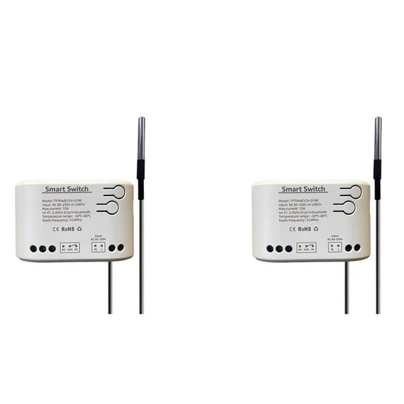 2X Tuya Smart Life WiFi Switch Relay Temperature Monitoring Thermostat Sensor Passive Dry Contact Relay 85-250V