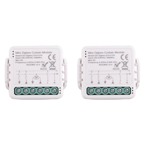 2X Tuya Smart Zigbee Curtain Switch Module for Roller Shutter Electric Motor Smart Life APP Remote Control