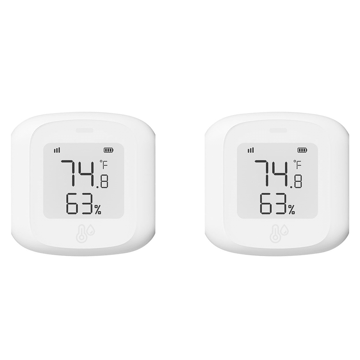 2X Tuya Smart Zigbee LCD Temperature and Humidity Sensor Wireless Detector Intelligent Linkage Support Home,2 x Temperature humidity sensor,White