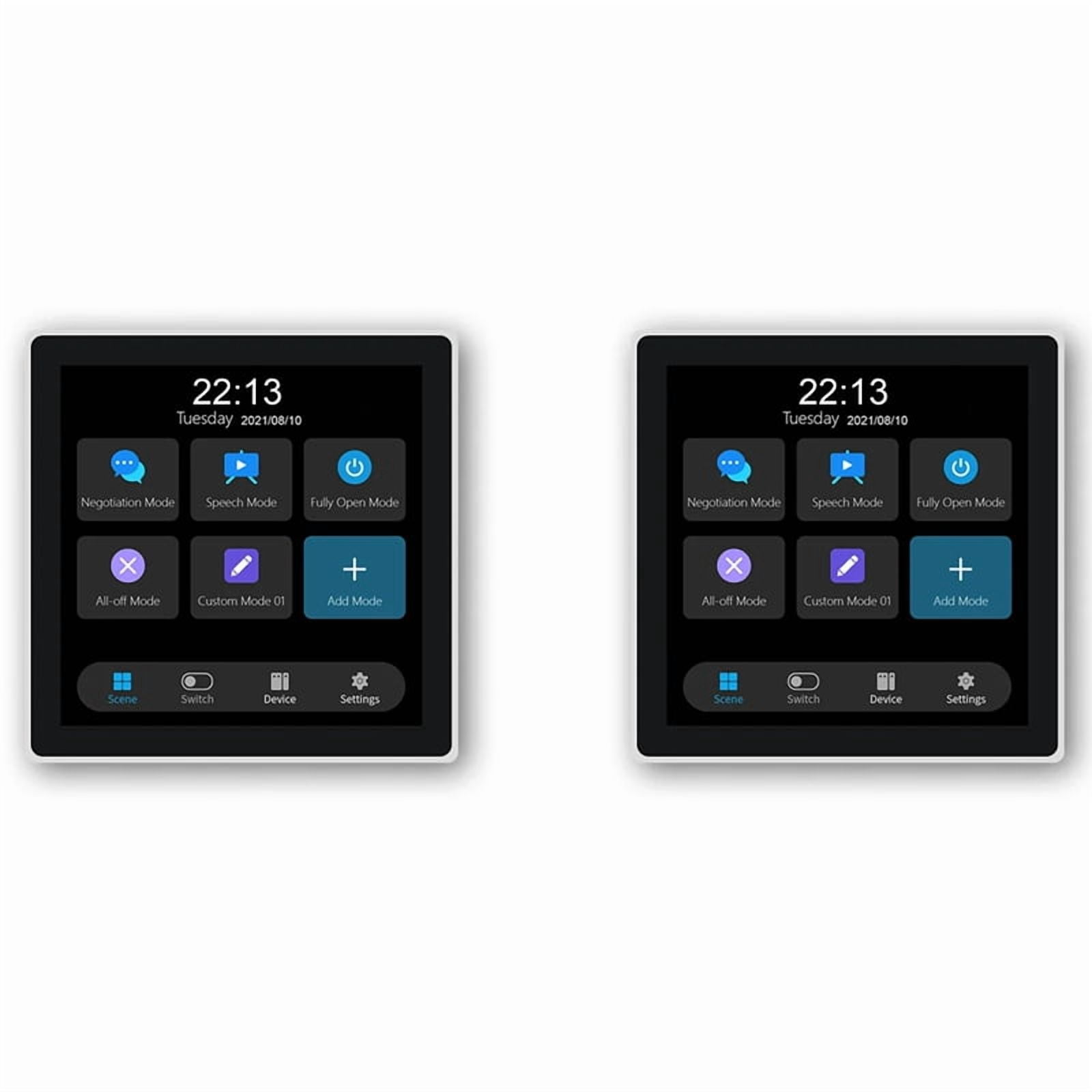 2X Tuya T3E Panel Switch Touch Screen Panel EU Smart Control Panel Switch Zigbee Smart Home Wall Push Light Switch,White,2 x Smart control panel,White