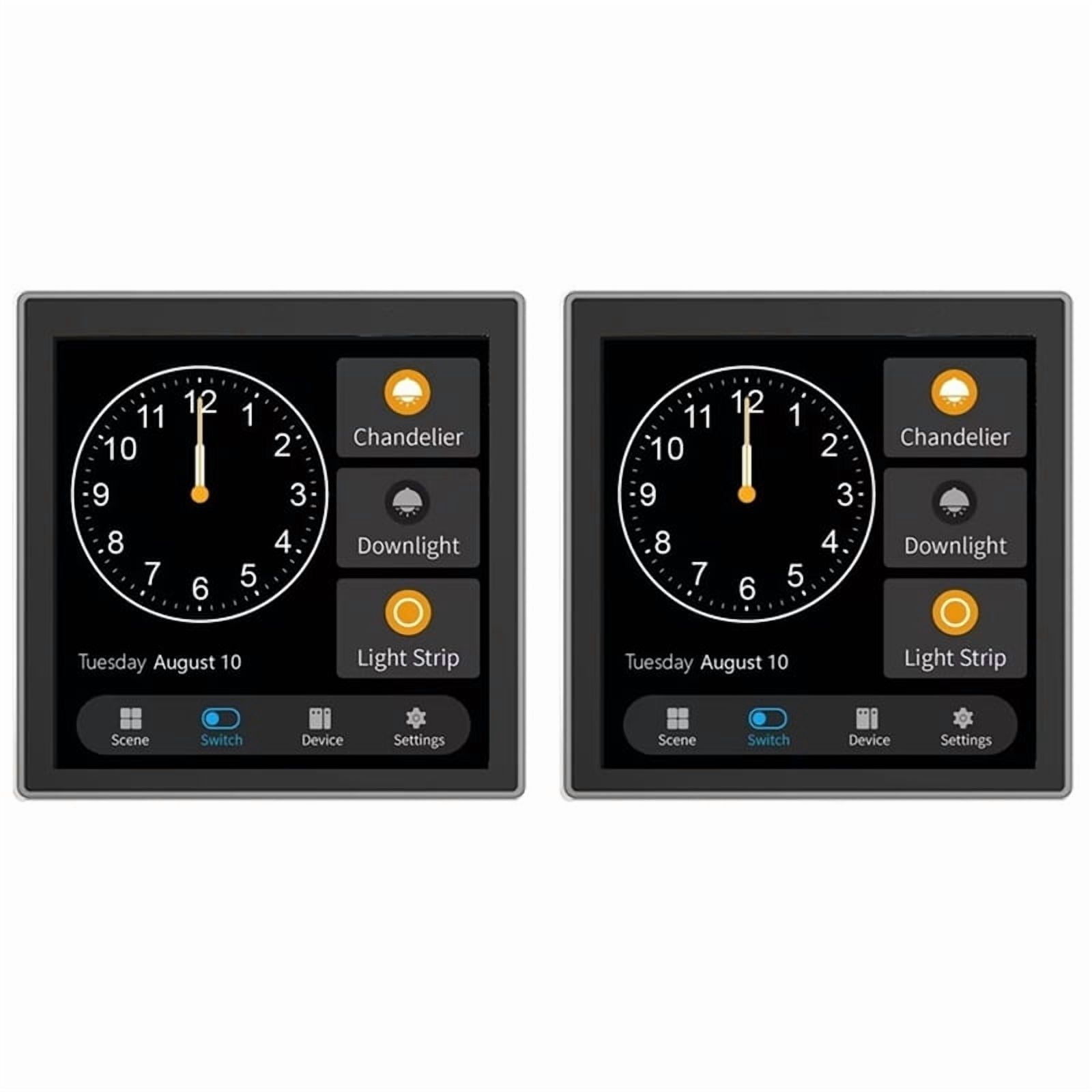 2X Tuya T3E Panel Switch Touch Screen Panel EU Smart Control Panel Switch Zigbee Smart Home Wall Push Light Switch,Black,2 x Smart control panel,Black