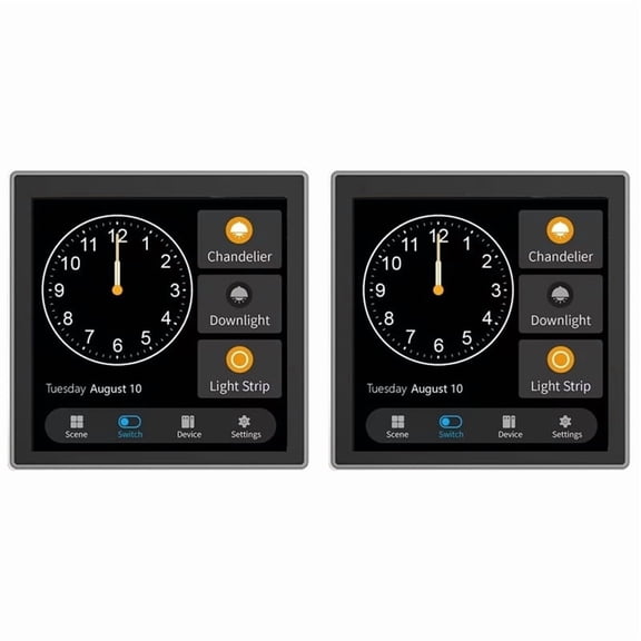 2X Tuya T3E Panel Switch Touch Screen Panel EU Smart Control Panel Switch Zigbee Smart Home Wall Push Light Switch,Black,2 x Smart control panel,Black