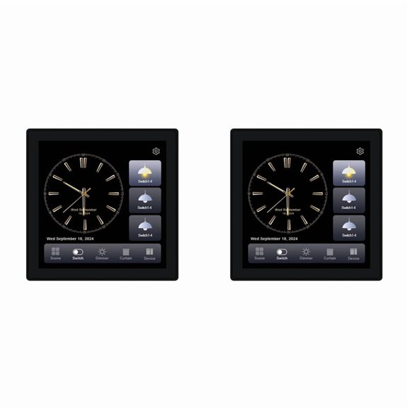 2X Tuya T3E Pro Smart Control Panel Switch Touch Screen Panel Switch Zigbee Intelligent Wall Push Light Switch Black
