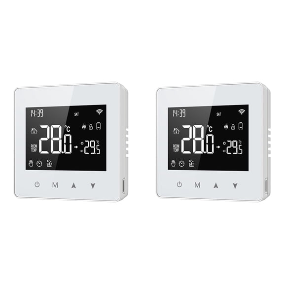 2X Tuya ZigBee Thermostat Smart Home Battery Powered Temperature Controller for Gas Boiler Works with Voice Assistant