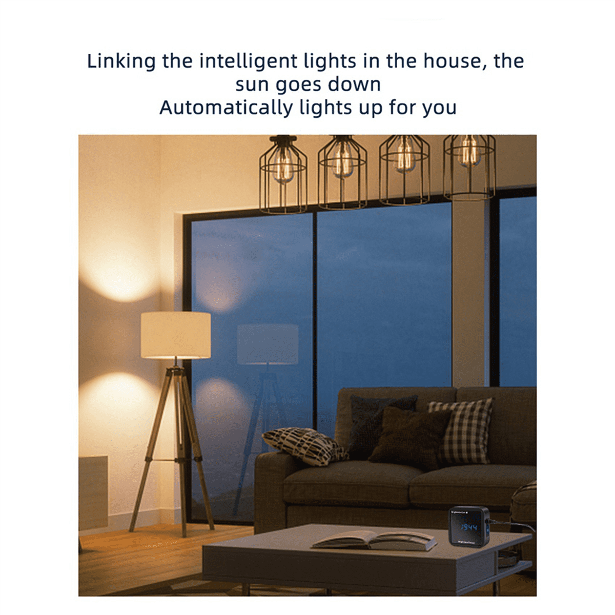 2X Tuya WIFI Light Sensor Brightness Detector with Temperature Humidity ...