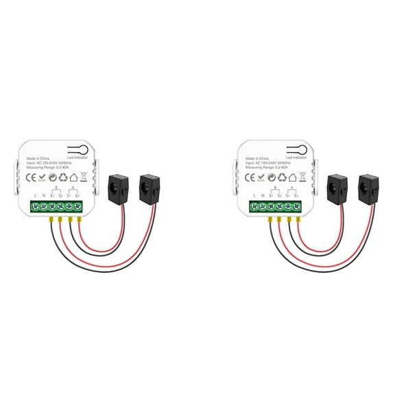 2X Tuya Wifi Smart Power Meter with Current Transformer Clamp 2 Channel 80A Energy Meter Smart Home Wattmeter