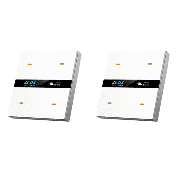 2X Tuya Zigbee Smart Scene Switch Lighting Smart Control Scene Control Switch Panel Smart Switch 485 86 Box B,2 x Tuya Zigbee Smart Scene Switch,White